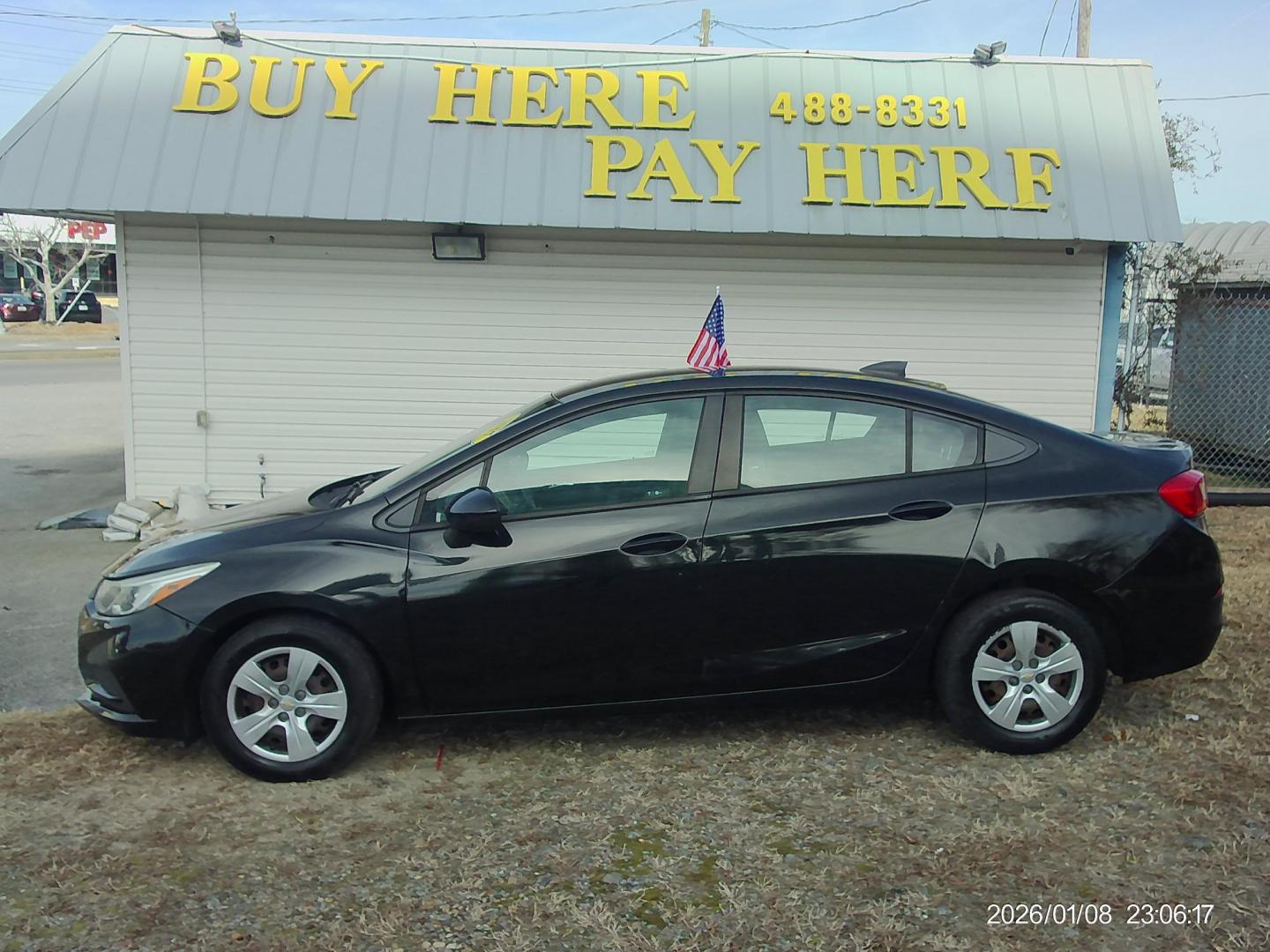 2017 Black Chevrolet Cruze LS Auto (1G1BC5SM3H7) with an 1.4L L4 DOHC 16V TURBO engine, 6A transmission, located at 2553 Airline Blvd, Portsmouth, VA, 23701, (757) 488-8331, 36.813889, -76.357597 - ***VEHICLE TERMS*** Down Payment: $899 Weekly Payment: $100 APR: 23.9% Repayment Terms: 42 Months *** CALL ELIZABETH SMITH - DIRECTOR OF MARKETING @ 757-488-8331 TO SCHEDULE YOUR APPOINTMENT TODAY AND GET PRE-APPROVED RIGHT OVER THE PHONE*** - Photo#0