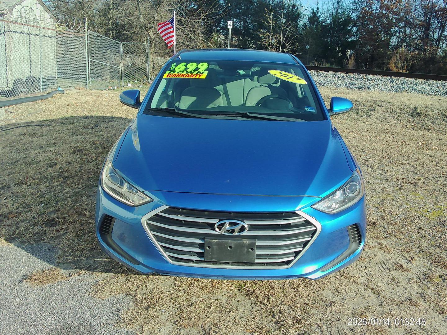 2017 Blue Hyundai Elantra Limited (5NPD84LF4HH) with an 1.8L L4 DOHC 16V engine, 6A transmission, located at 2553 Airline Blvd, Portsmouth, VA, 23701, (757) 488-8331, 36.813889, -76.357597 - Photo#2