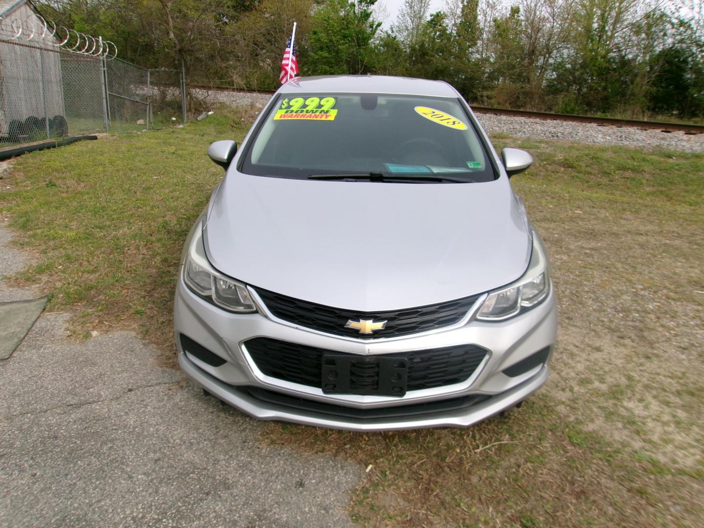 2018 Silver Chevrolet Cruze LS Auto (1G1BC5SM4J7) with an 1.4L L4 DOHC 16V TURBO engine, 6A transmission, located at 2553 Airline Blvd, Portsmouth, VA, 23701, (757) 488-8331, 36.813889, -76.357597 - Photo#2