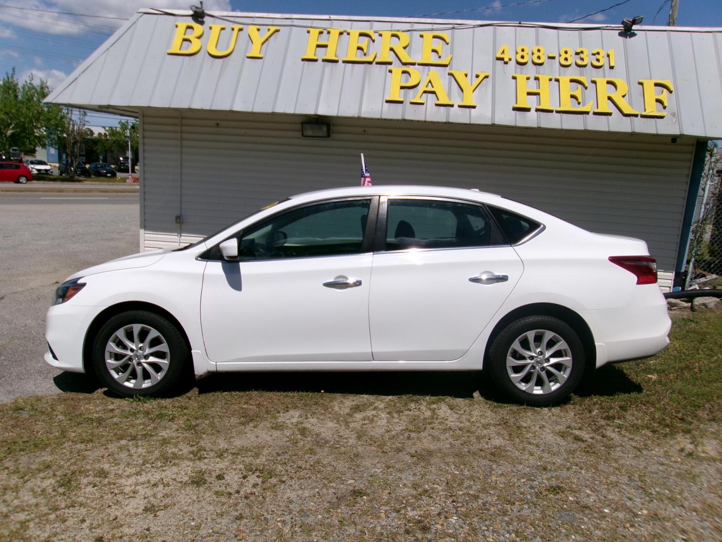 2019 White Nissan Sentra S CVT (3N1AB7AP5KY) with an 1.8L L4 SFI DOHC 16V engine, CVT transmission, located at 2553 Airline Blvd, Portsmouth, VA, 23701, (757) 488-8331, 36.813889, -76.357597 - Photo#1