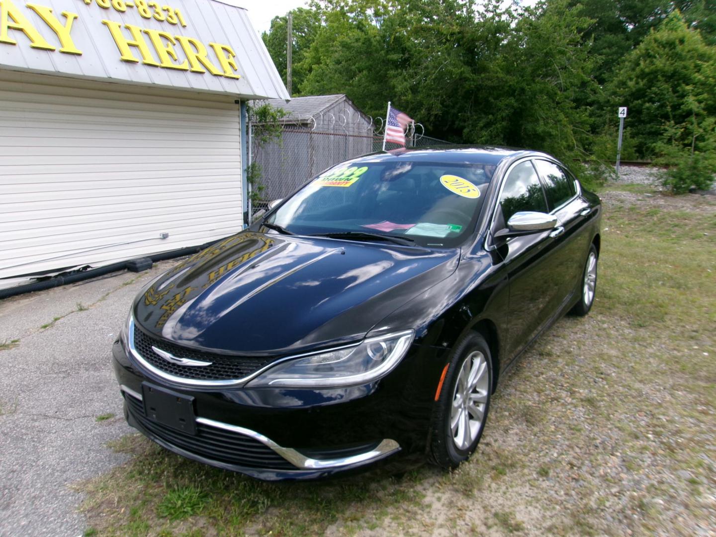 2015 Black Chrysler 200 Limited (1C3CCCAB3FN) with an 2.4L L4 DOHC 16V engine, 9-Speed Automatic transmission, located at 2553 Airline Blvd, Portsmouth, VA, 23701, (757) 488-8331, 36.813889, -76.357597 - Photo#1