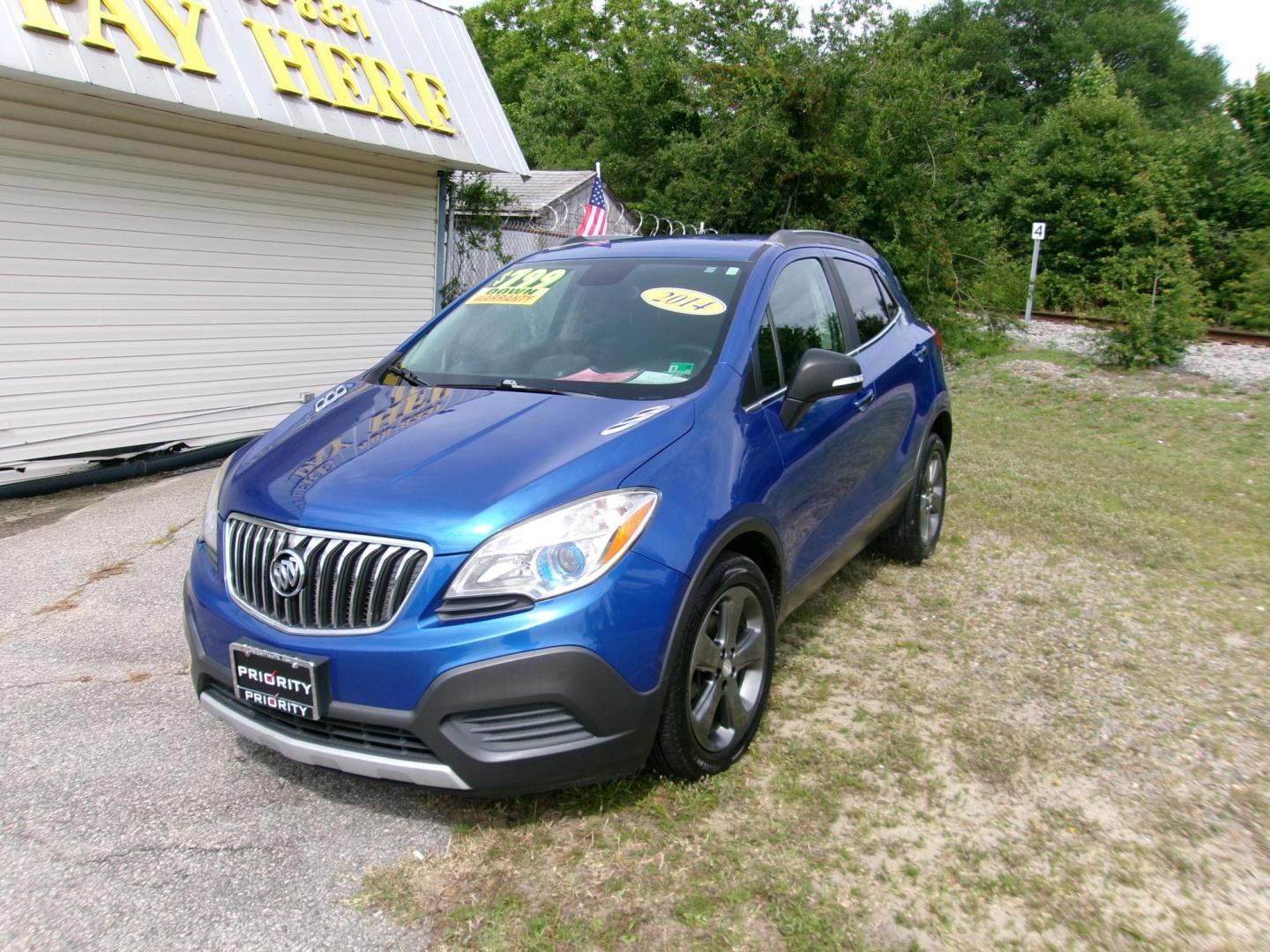 2014 Blue Buick Encore Base FWD (KL4CJASBXEB) with an 1.4L L4 DOHC 16V TURBO engine, 6-Speed Automatic transmission, located at 2553 Airline Blvd, Portsmouth, VA, 23701, (757) 488-8331, 36.813889, -76.357597 - Photo#1