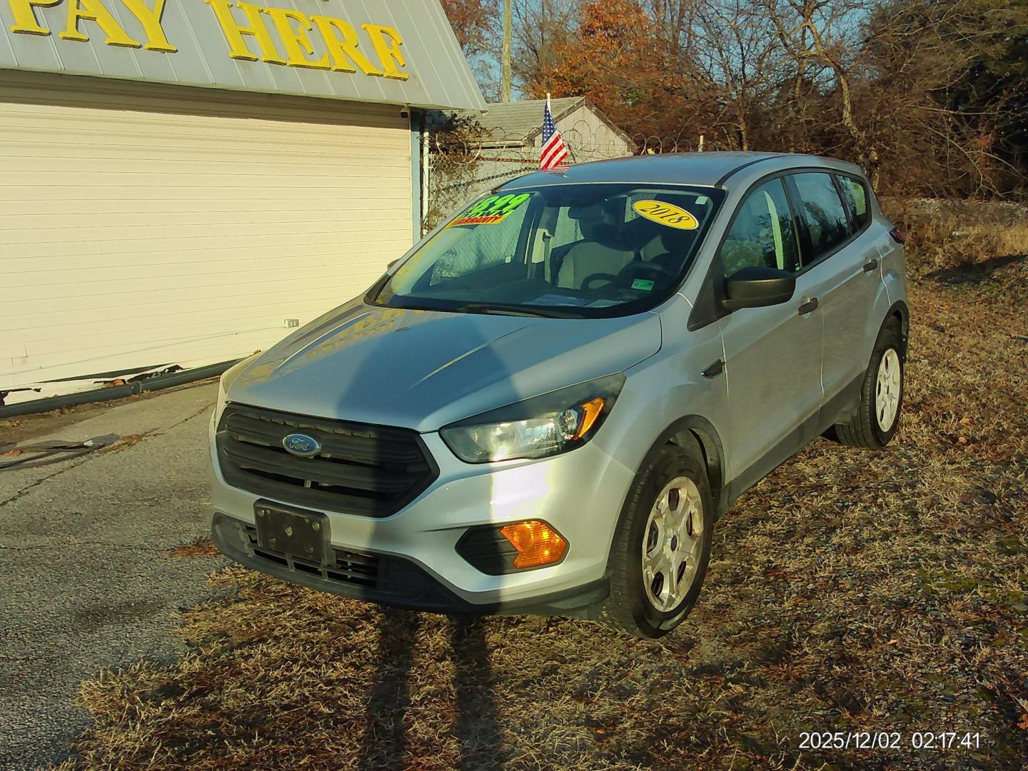 2018 Silver Ford Escape S FWD (1FMCU0F71JU) with an 2.5L L4 DOHC 16V engine, 6A transmission, located at 2553 Airline Blvd, Portsmouth, VA, 23701, (757) 488-8331, 36.813889, -76.357597 - Photo#1