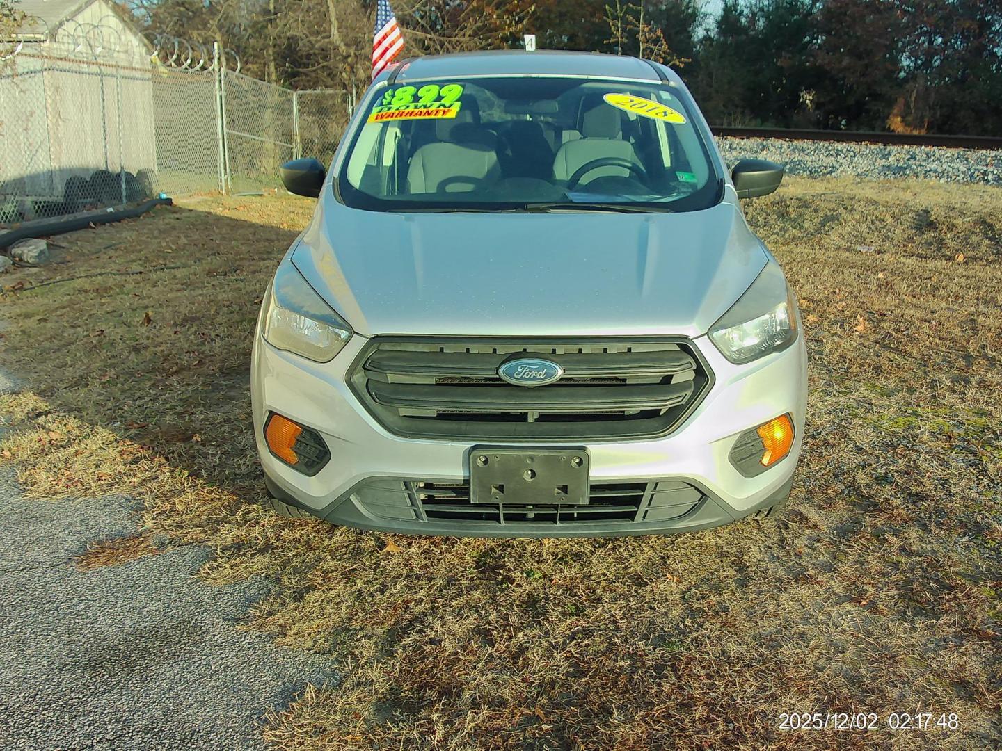 2018 Silver Ford Escape S FWD (1FMCU0F71JU) with an 2.5L L4 DOHC 16V engine, 6A transmission, located at 2553 Airline Blvd, Portsmouth, VA, 23701, (757) 488-8331, 36.813889, -76.357597 - Photo#2