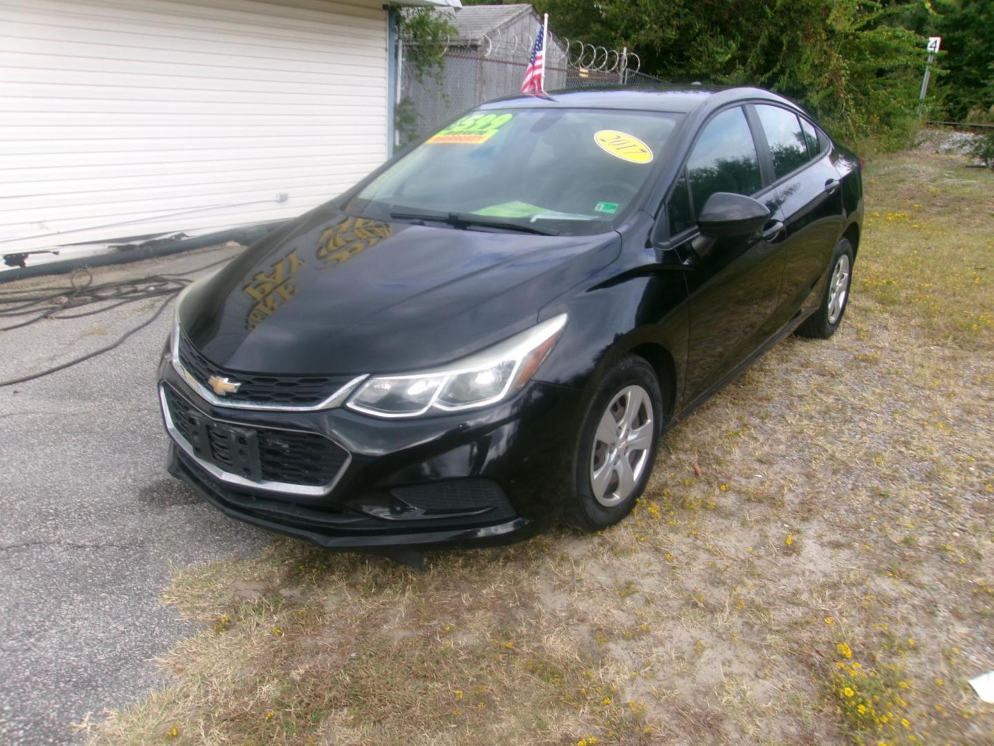 2017 Black Chevrolet Cruze LS Auto (1G1BC5SM3H7) with an 1.4L L4 DOHC 16V TURBO engine, 6A transmission, located at 2553 Airline Blvd, Portsmouth, VA, 23701, (757) 488-8331, 36.813889, -76.357597 - Photo#1