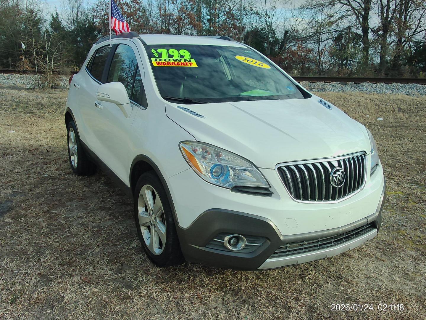 2016 White Buick Encore Convenience FWD (KL4CJBSB2GB) with an 1.4L L4 DOHC 16V TURBO engine, 6A transmission, located at 2553 Airline Blvd, Portsmouth, VA, 23701, (757) 488-8331, 36.813889, -76.357597 - Photo#3