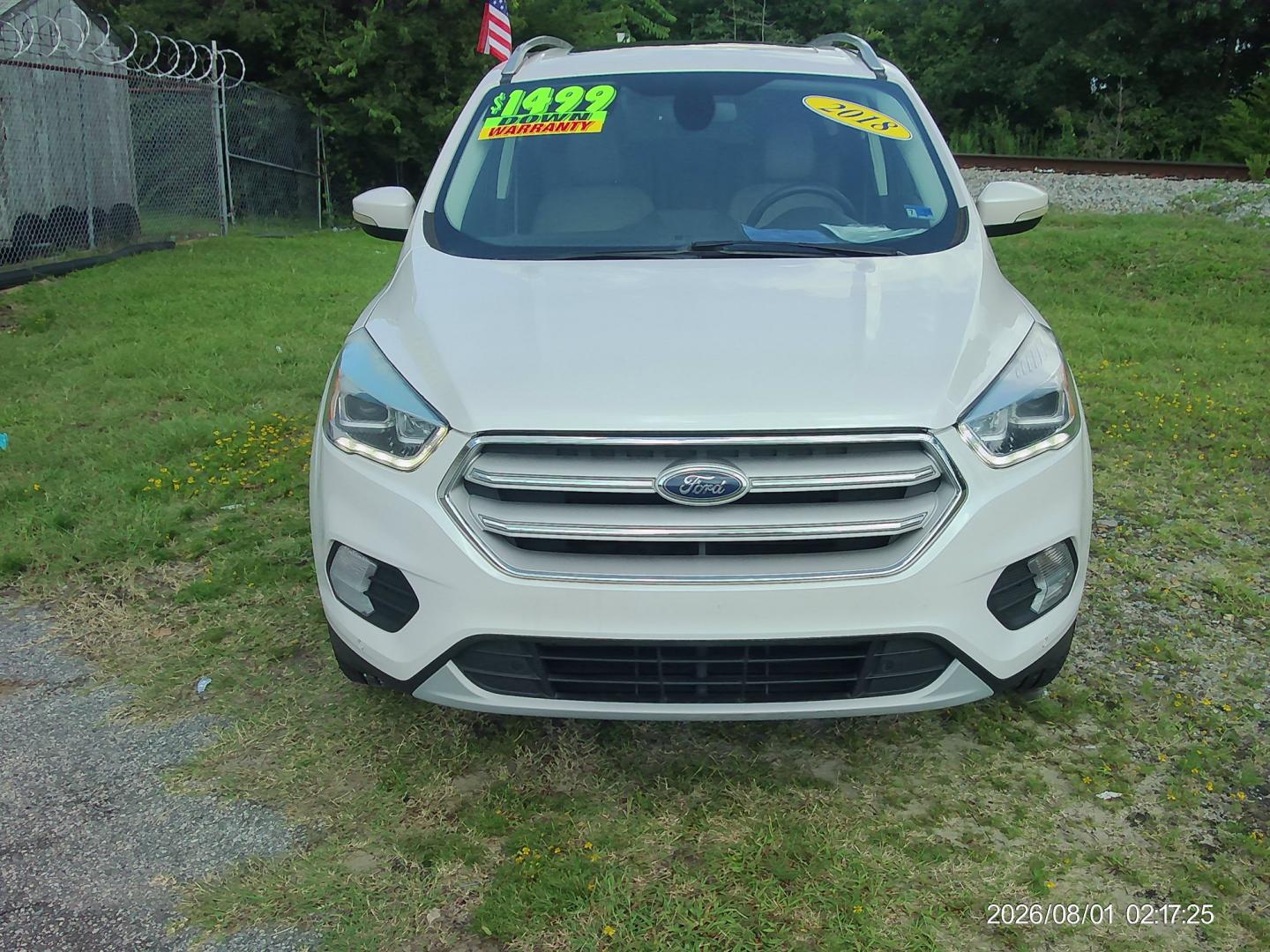 2018 White Ford Escape Titanium FWD (1FMCU0J90JU) with an 2.0L L4 DOHC 16V engine, 6A transmission, located at 2553 Airline Blvd, Portsmouth, VA, 23701, (757) 488-8331, 36.813889, -76.357597 - ***VEHICLE TERMS*** Down Payment: $1499 Weekly Payment: $125 APR: 23.9% Repayment Terms: 42 Months *** CALL ELIZABETH SMITH - DIRECTOR OF MARKETING @ 757-488-8331 TO SCHEDULE YOUR APPOINTMENT TODAY AND GET PRE-APPROVED RIGHT OVER THE PHONE***- Photo#2